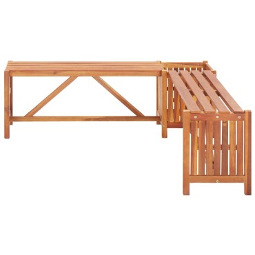 vidaXL Παγκάκι Γωνιακό Κήπου με Γλάστρα 117x117x40cm Ξύλο Ακακίας 1 τεμ.