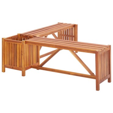 vidaXL Παγκάκι Γωνιακό Κήπου με Γλάστρα 117x117x40cm Ξύλο Ακακίας 1 τεμ.