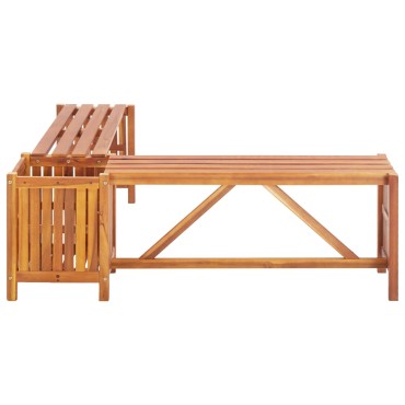 vidaXL Παγκάκι Γωνιακό Κήπου με Γλάστρα 117x117x40cm Ξύλο Ακακίας 1 τεμ.