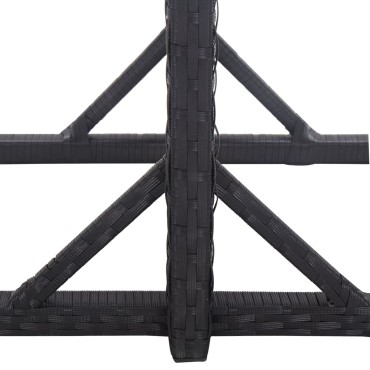 vidaXL Τραπέζι Κήπου Μαύρο 110x53x72cm Γυάλινο και Συνθετικό ρατάν 1 τεμ.