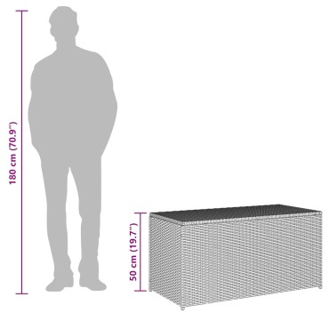 vidaXL Κουτί Αποθήκευσης Κήπου Μαύρο 100x50x50cm από Συνθετικό Ρατάν 1 τεμ.