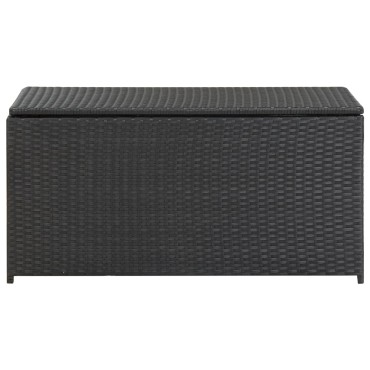 vidaXL Κουτί Αποθήκευσης Κήπου Μαύρο 100x50x50cm από Συνθετικό Ρατάν 1 τεμ.
