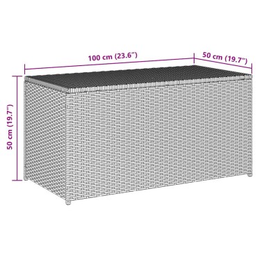 vidaXL Κουτί Αποθήκευσης Κήπου Μαύρο 100x50x50cm από Συνθετικό Ρατάν 1 τεμ.