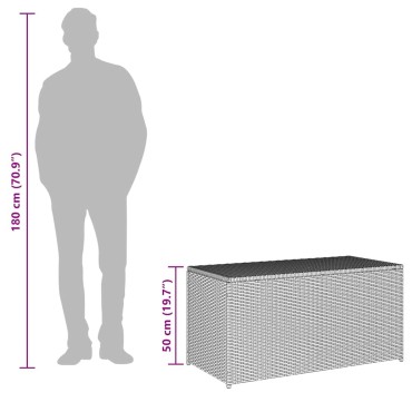 vidaXL Κουτί Αποθήκευσης Κήπου Καφέ 100x50x50cm από Συνθετικό Ρατάν 1 τεμ.