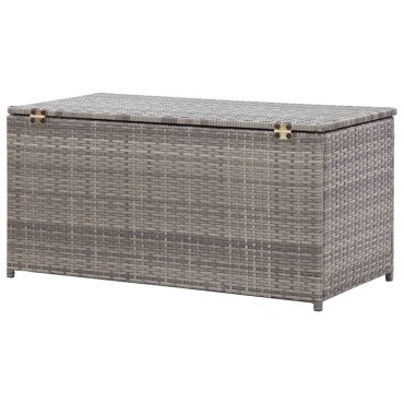 vidaXL Κουτί Αποθήκευσης Κήπου Γκρι 100x50x50cm από Συνθετικό Ρατάν 1 τεμ.