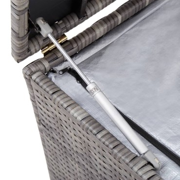 vidaXL Κουτί Αποθήκευσης Κήπου Γκρι 100x50x50cm από Συνθετικό Ρατάν 1 τεμ.