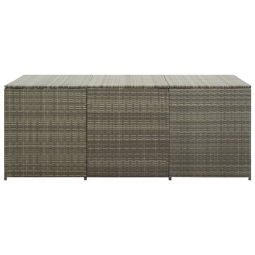 vidaXL Κουτί Αποθήκευσης Κήπου Γκρι 180x90x70cm από Συνθετικό Ρατάν 1 τεμ.