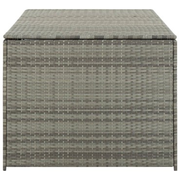 vidaXL Κουτί Αποθήκευσης Κήπου Γκρι 180x90x70cm από Συνθετικό Ρατάν 1 τεμ.