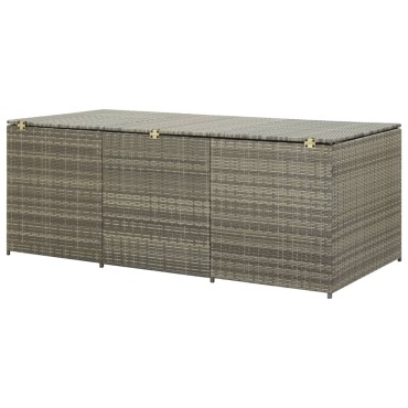 vidaXL Κουτί Αποθήκευσης Κήπου Γκρι 180x90x70cm από Συνθετικό Ρατάν 1 τεμ.