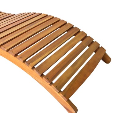 vidaXL Ξαπλώστρα Καφέ από Μασίφ Ξύλο Ακακίας 184x55x64cm 1 τεμ.