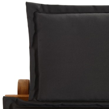 vidaXL | Ξαπλώστρα | σκούρο γκρι 55x184x64cm Στερεό Ξύλο Ακακίας