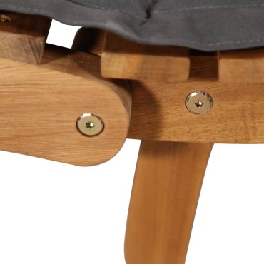 vidaXL | Ξαπλώστρα | σκούρο γκρι 55x184x64cm Στερεό Ξύλο Ακακίας