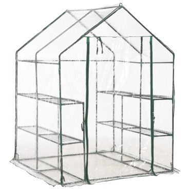 vidaXL Θερμοκήπιο με 8 Ράφια 143 x 143 x 195 εκ.