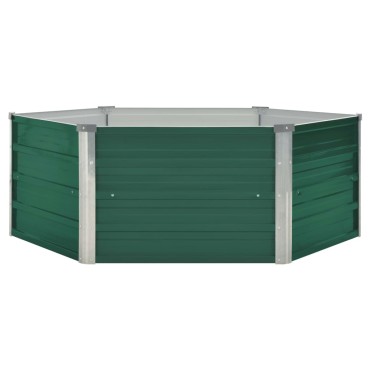 vidaXL Ζαρντινιέρα Ψηλή Πράσινη 129x129x46 εκ. Γαλβανισμένος Χάλυβας