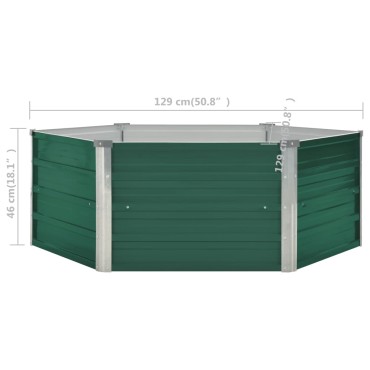 vidaXL Ζαρντινιέρα Ψηλή Πράσινη 129x129x46 εκ. Γαλβανισμένος Χάλυβας