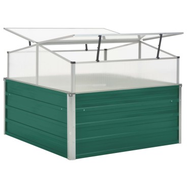 vidaXL Θερμοκήπιο Σπορείο Πράσινο 100x100x77 εκ. Γαλβανισμένος Χάλυβας