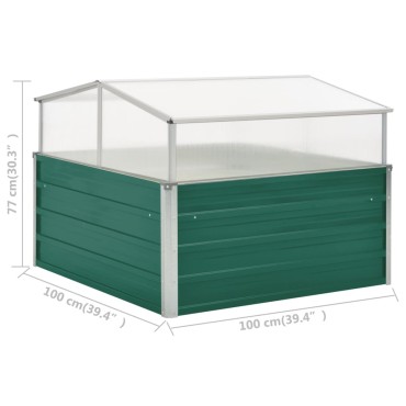 vidaXL Θερμοκήπιο Σπορείο Πράσινο 100x100x77 εκ. Γαλβανισμένος Χάλυβας