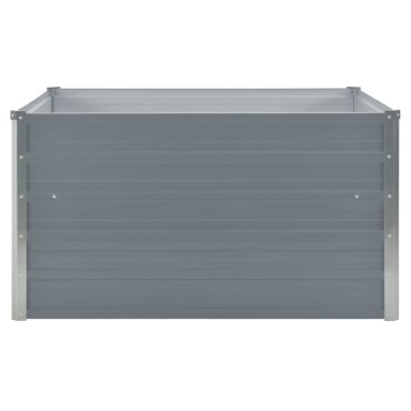 vidaXL Ζαρντινιέρα Ψηλή Γκρι 100 x 100 x 45 εκ. Γαλβανισμένος Χάλυβας