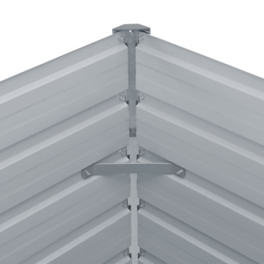 vidaXL Ζαρντινιέρα Ψηλή Γκρι 100 x 100 x 45 εκ. Γαλβανισμένος Χάλυβας