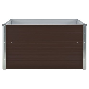 vidaXL Ζαρντινιέρα Ψηλή Καφέ 100 x 100 x 45 εκ. Γαλβανισμένος Χάλυβας