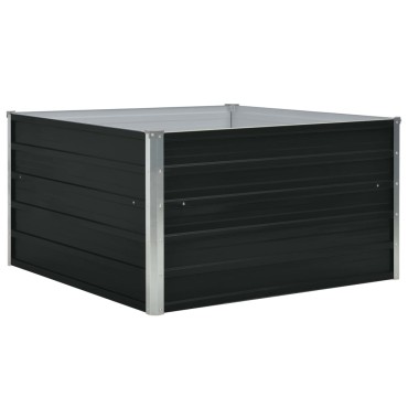vidaXL Ζαρντινιέρα Ψηλή Ανθρακί 100x100x45 εκ. Γαλβανισμένος Χάλυβας