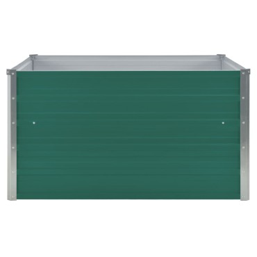 vidaXL Ζαρντινιέρα Ψηλή Πράσινη 100x100x45 εκ. Γαλβανισμένος Χάλυβας