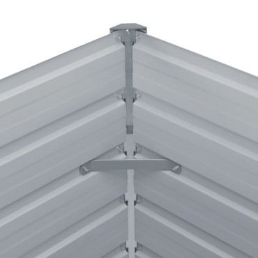 vidaXL Ζαρντινιέρα Ψηλή Πράσινη 100x100x45 εκ. Γαλβανισμένος Χάλυβας