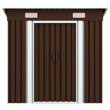vidaXL Αποθήκη Κήπου Καφέ 194 x 121 x 181 εκ. Ατσάλινη