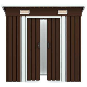 vidaXL Αποθήκη Κήπου Καφέ 194 x 121 x 181 εκ. Ατσάλινη