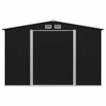 vidaXL Αποθήκη Κήπου Ανθρακί 257 x 205 x 178 εκ. Ατσάλινη