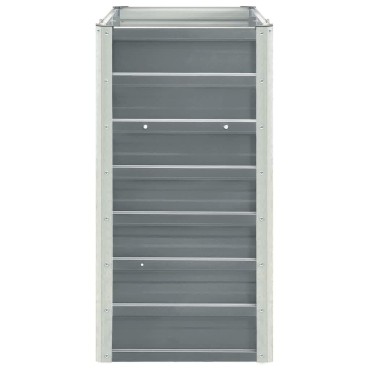 vidaXL Ζαρντινιέρα Υπερυψωμένη Γκρι 240x40x77 εκ. Γαλβανισμ. Χάλυβας