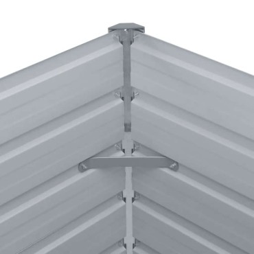 vidaXL Ζαρντινιέρα Υπερυψωμένη Γκρι 240x40x77 εκ. Γαλβανισμ. Χάλυβας