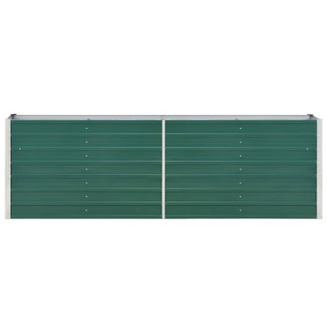 vidaXL Ζαρντινιέρα Υπερυψωμένη Πράσινη 240x40x77 εκ. Γαλβαν. Χάλυβας