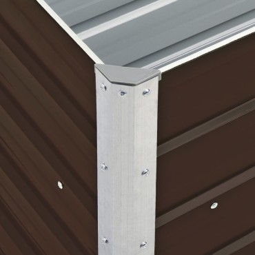 vidaXL Ζαρντινιέρα Υπερυψωμένη Καφέ 240x40x77 εκ. Γαλβανισμ. Χάλυβας