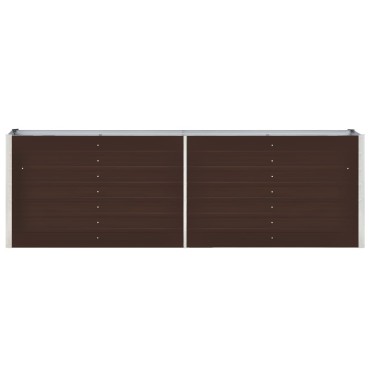 vidaXL Ζαρντινιέρα Υπερυψωμένη Καφέ 240x40x77 εκ. Γαλβανισμ. Χάλυβας