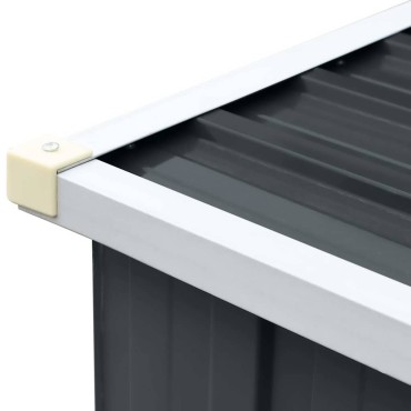 vidaXL Υπόστεγο Αποθήκευσης Ξύλων Κήπου Ανθρακί 330x84x152 εκ. Ατσάλι