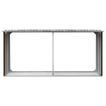 vidaXL Υπόστεγο Αποθήκευσης Ξύλων Κήπου Καφέ 330x92x153 εκ. Ατσάλι