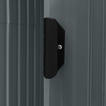 vidaXL Αποθήκη Κήπου με Ράφια Γκρι 205 x 130 x 183 εκ. Σιδερένια