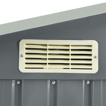 vidaXL Αποθήκη Κήπου με Ράφια Γκρι 205 x 130 x 183 εκ. Σιδερένια