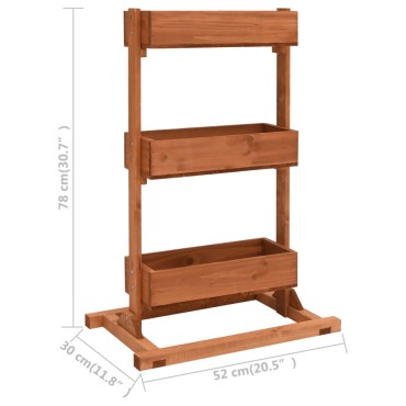 vidaXL Γλάστρα/Βάση για Λουλούδια 52 x 30 x 78 εκ. από Ξύλο Ελάτης