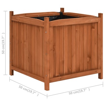 vidaXL Ζαρντινιέρες Υπερυψωμένες 2 τεμ. 50 x 50 x 50 εκ. Ξύλο Ελάτης