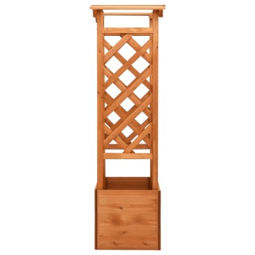 vidaXL Γλάστρα με Καφασωτό Αψίδα 49 x 39 x 130 εκ. από Μασίφ Ξύλο Ελάτης
