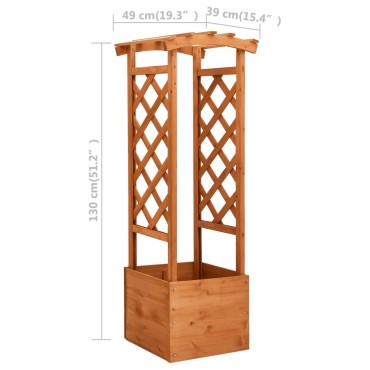 vidaXL Γλάστρα με Καφασωτό Αψίδα 49 x 39 x 130 εκ. από Μασίφ Ξύλο Ελάτης