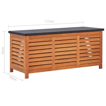 vidaXL Μπαούλο Αποθήκευσης Κήπου 117x50x55cm Μασίφ Ξύλο Ευκαλύπτου 1 τεμ.