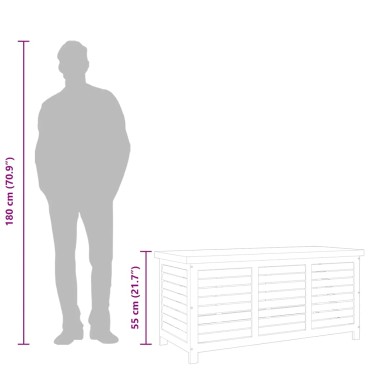 vidaXL Μπαούλο Αποθήκευσης Κήπου 117x50x55cm Μασίφ Ξύλο Ευκαλύπτου 1 τεμ.