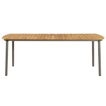 vidaXL Τραπέζι Κήπου 200x100x72cm Μασίφ Ξύλο Ακακίας / Ατσάλι 1 τεμ.