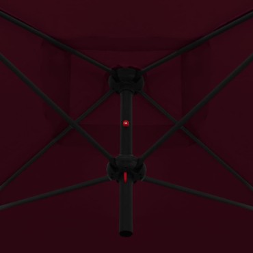 vidaXL Ομπρέλα Κήπου Διπλή Μπορντό 250 x 250 εκ. με Ατσάλινο Ιστό