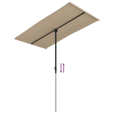 vidaXL Ομπρέλα Κήπου Taupe 180 x 110 εκ. με Ιστό Αλουμινίου