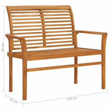 vidaXL Παγκάκι Κήπου από Μασίφ Ξύλο Teak 112x55x94cm 1 τεμ.