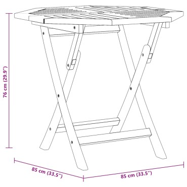 vidaXL Τραπέζι Κήπου Πτυσσόμενο 85x85x76cm από Μασίφ Ξύλο Teak 1 τεμ.